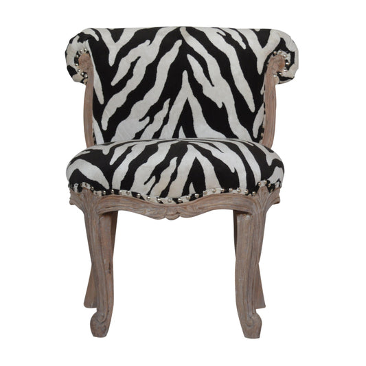 Zebra Printed Studded Chair