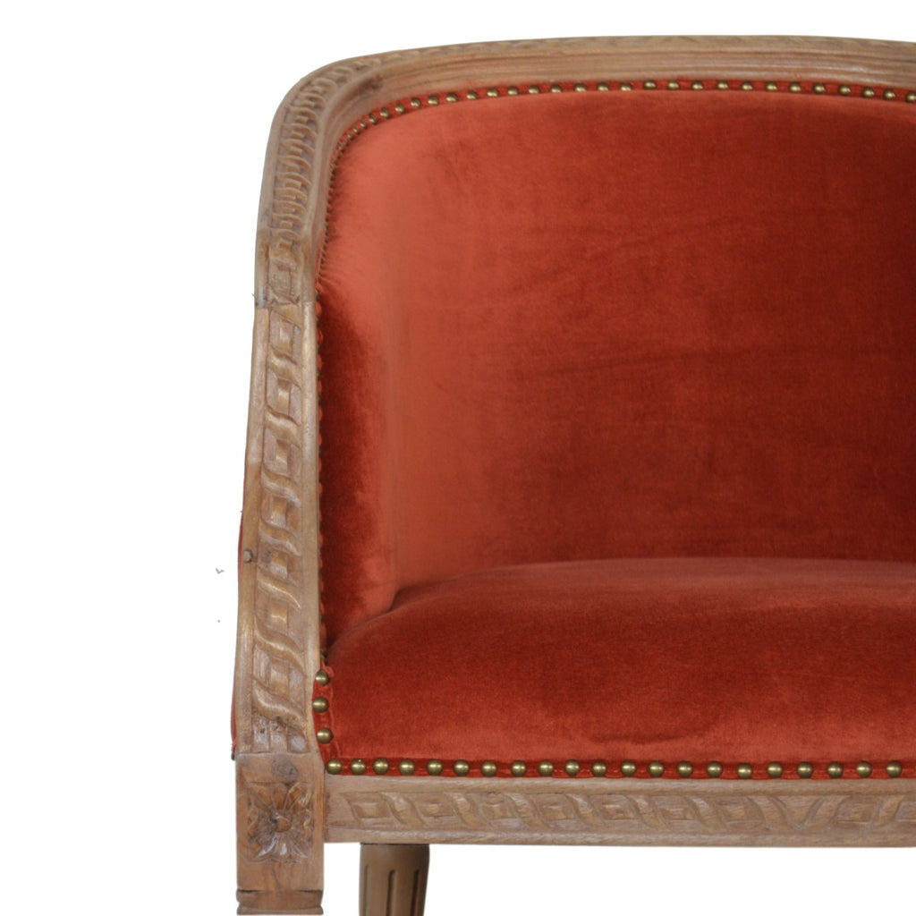 Rust Velvet Occasional Chair