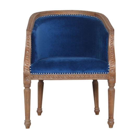 Royal Blue Velvet Occasional Chair