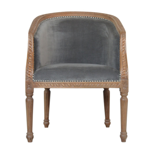 Grey Velvet Occasional Chair