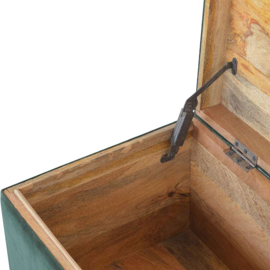 Emerald Cotton Velvet Storage Box