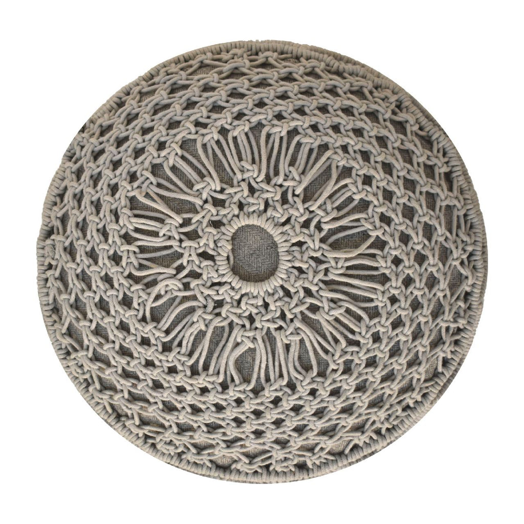 Crotchet Grey Footstool