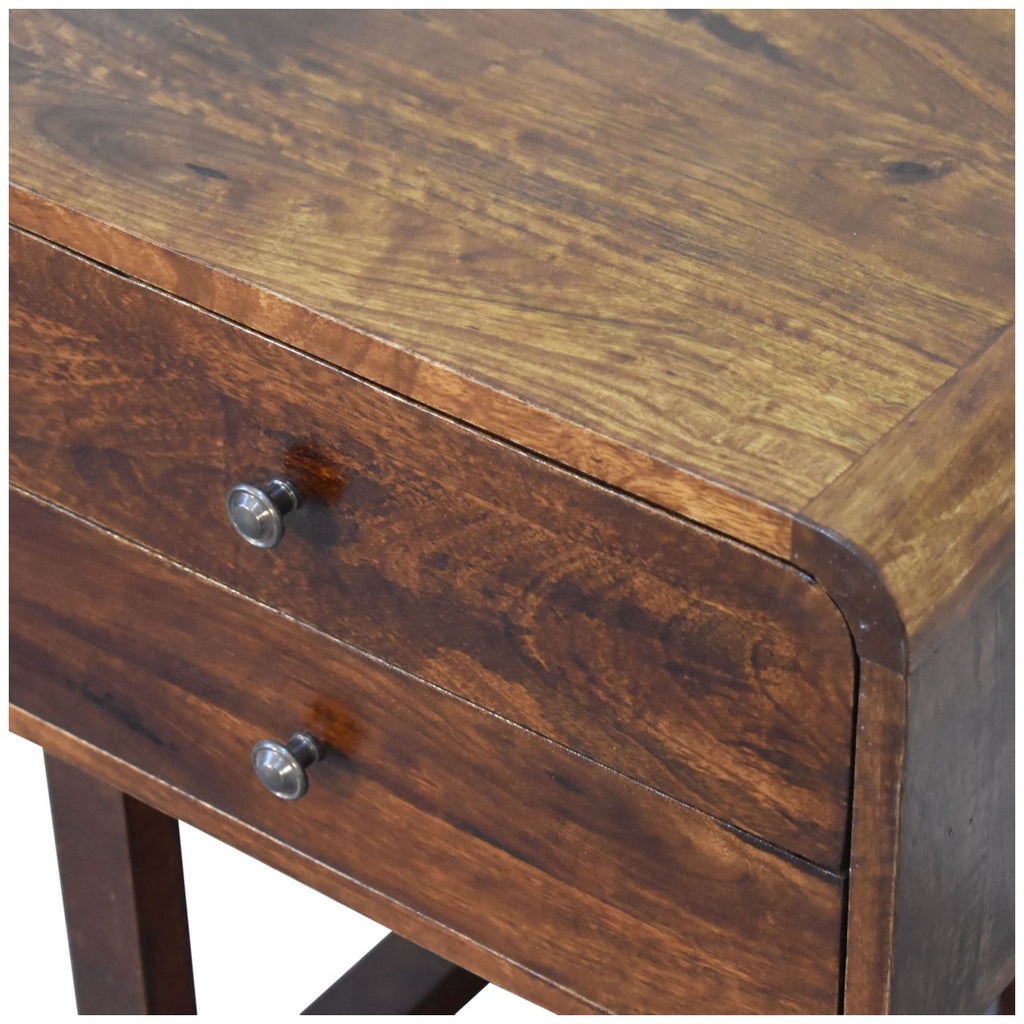 U-Curved Chestnut Bedside