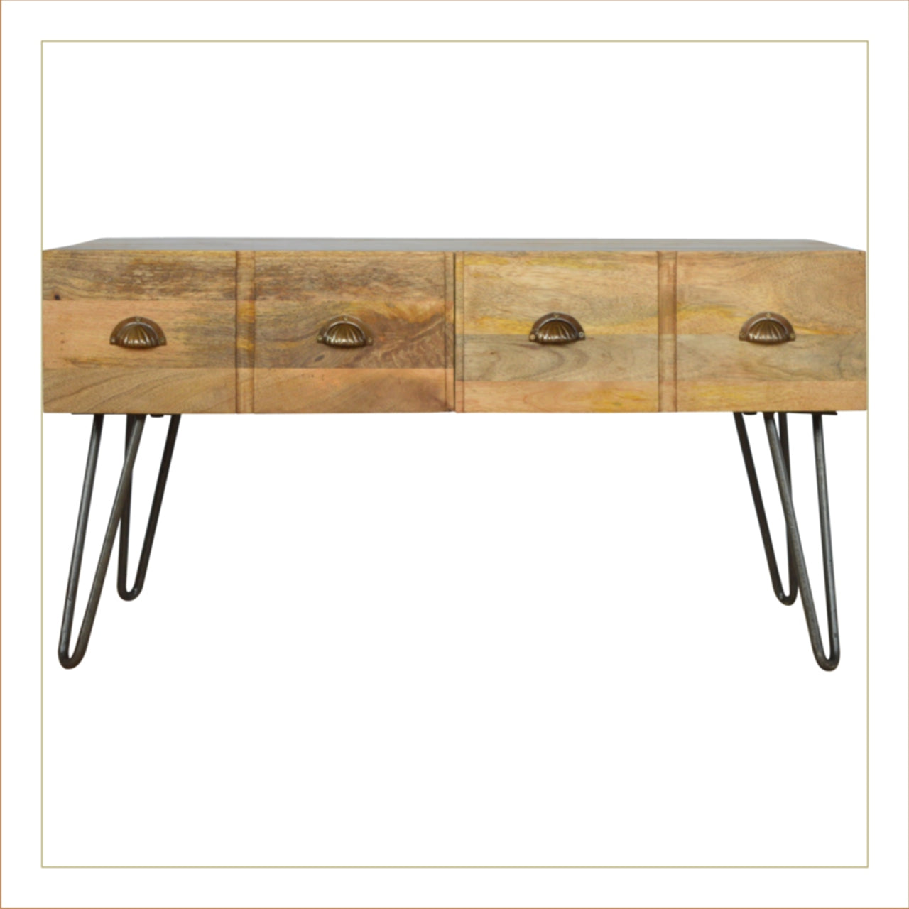 Iron Base Coffee Table with 2 Drawers (Copy)