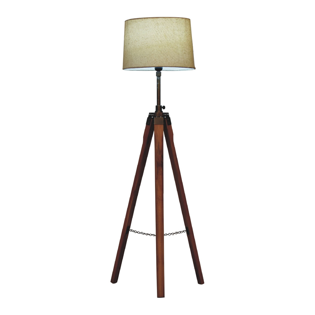 Fixed Brass Tripod Floor Lamp