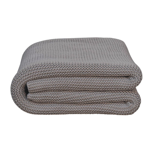 Double Grey Knitted Throw