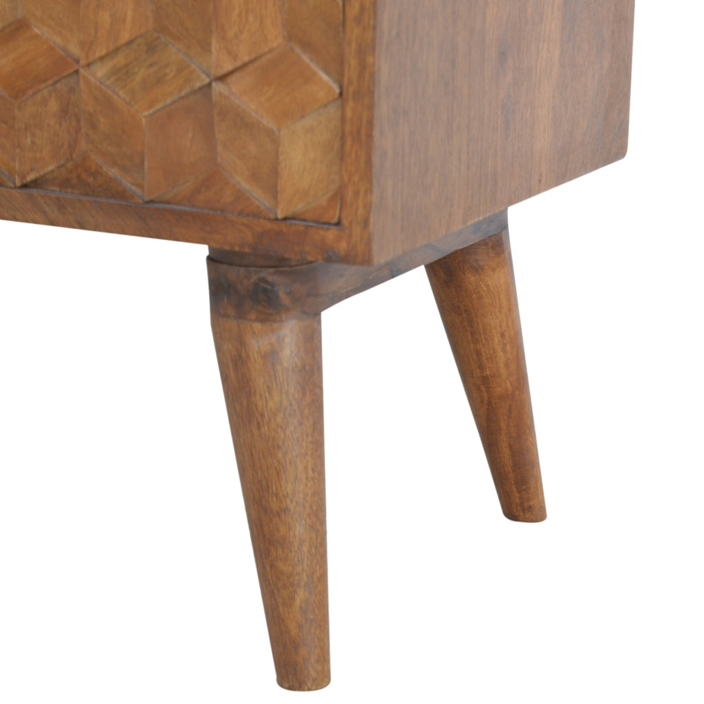 Chestnut Cube Carve Media Unit