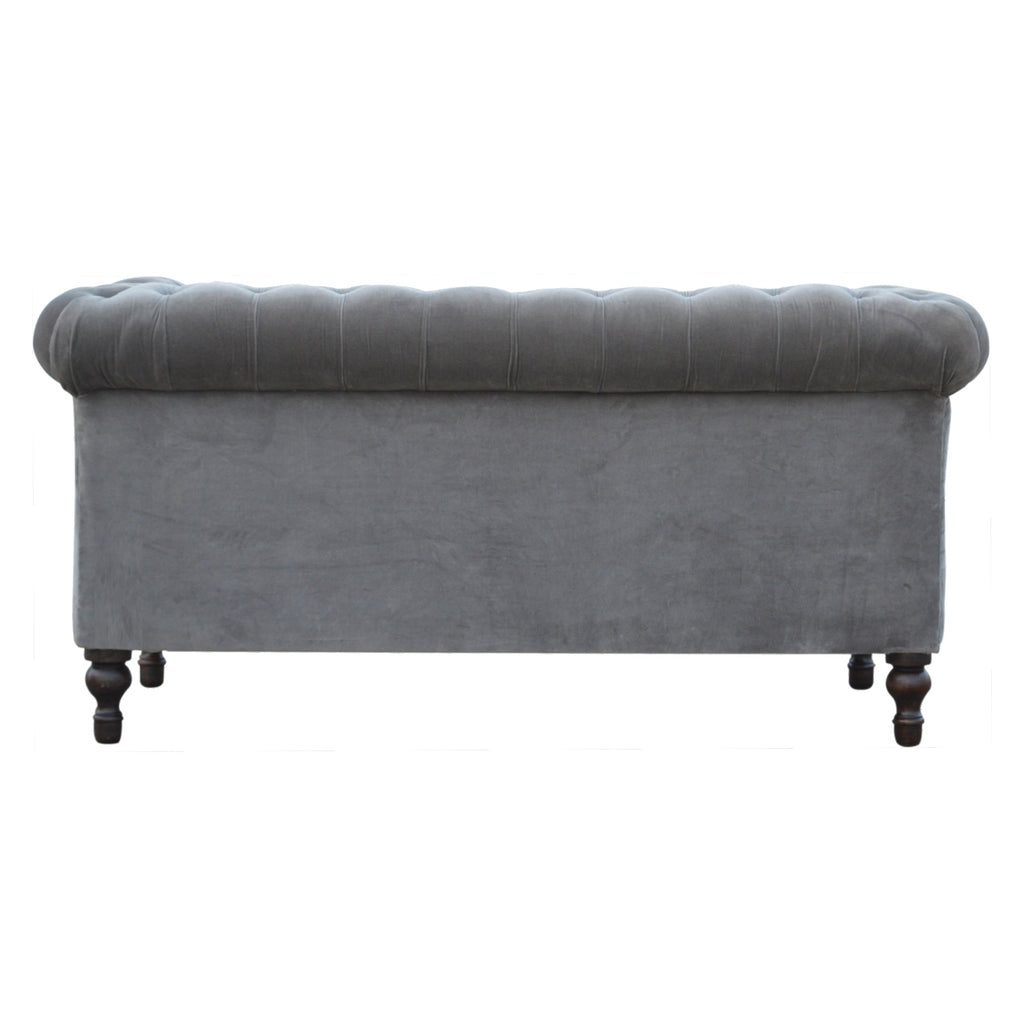 Grey Velvet Chesterfield Sofa