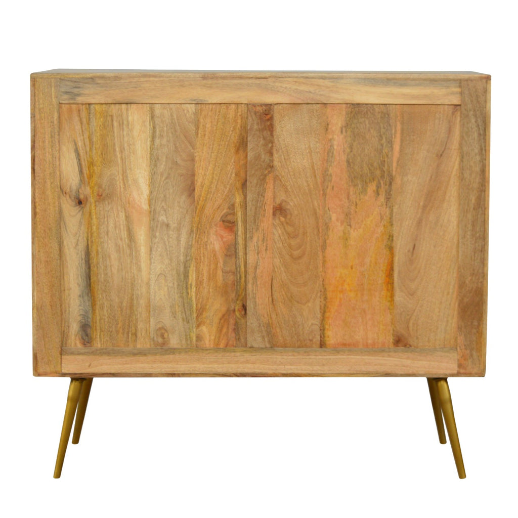 Sleek Cement Brass Inlay Chest