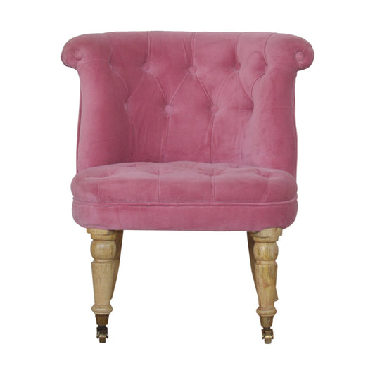 Pink Velvet Accent Chair